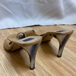 Anne Klein leather slip on heels